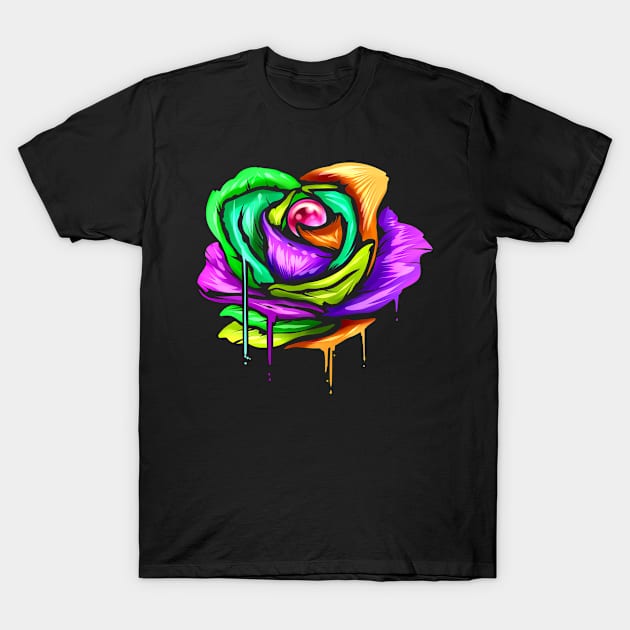 Painted And Colored Rose For Mardi Gras T-Shirt by SinBle